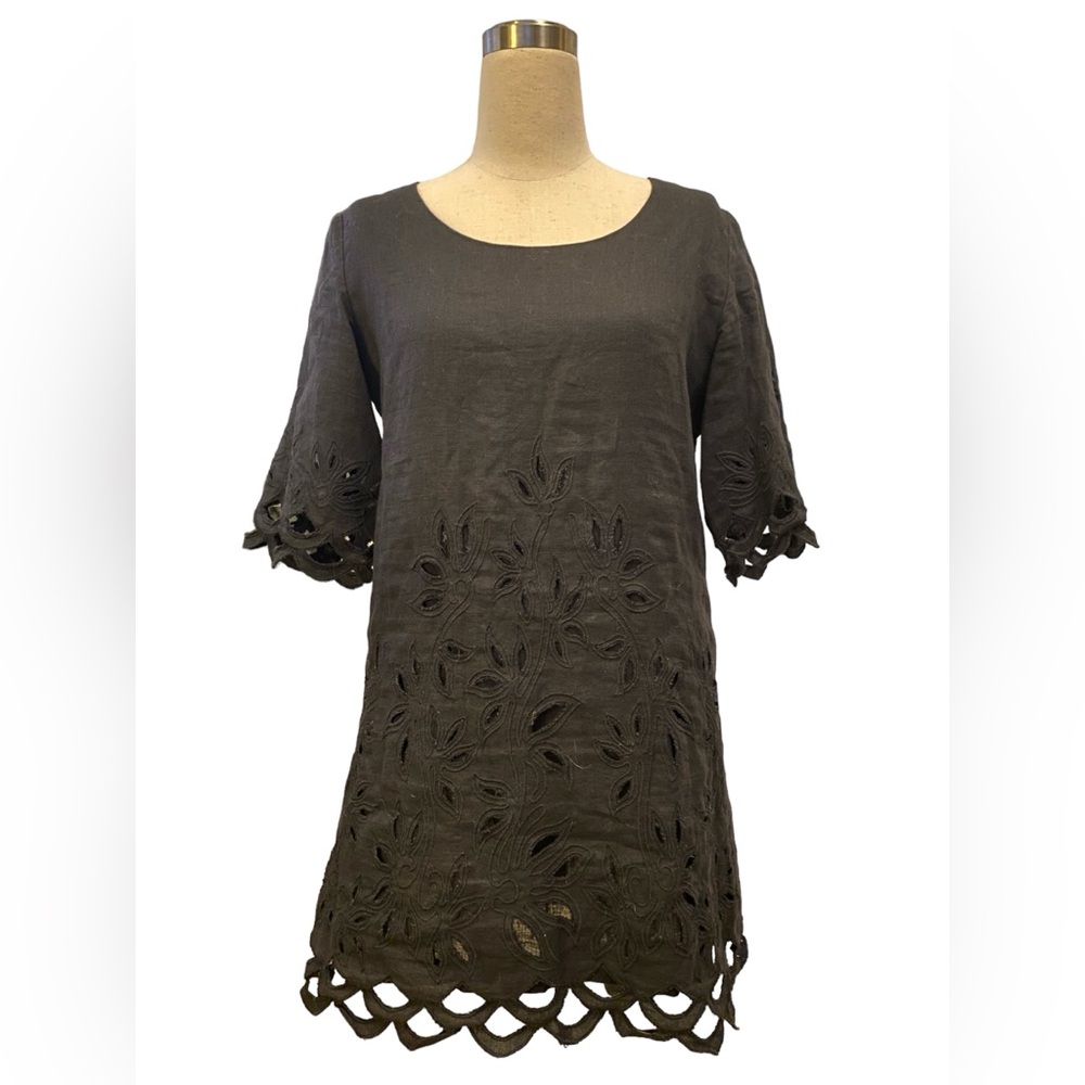 Black linen Vintage dress